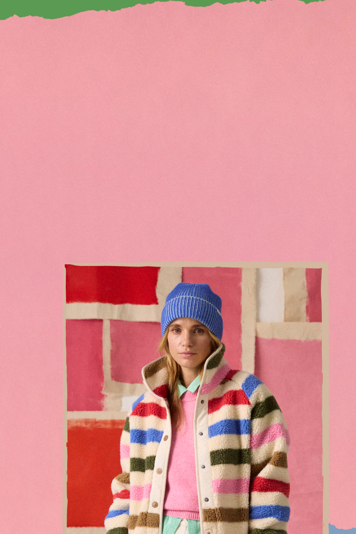 THE EVA BRIGHT STRIPE FLEECE 